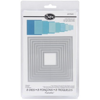 Sizzix Framelits Dies 8/Pkg - Squares