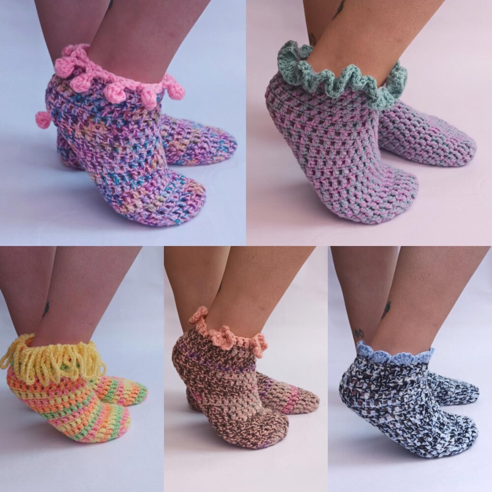 Cute Cuffs Crochet Socks Bundle Crochet pattern by CroCreate