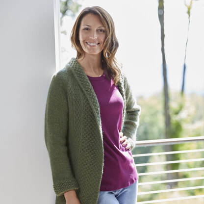 815 Moss Fern Cardigan - Knitting Pattern for Women in Valley Yarns Valley Yarns Berkshire Bulky