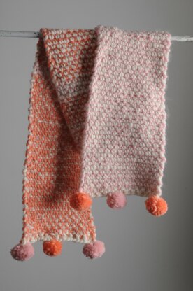 Two Colour Moss Stitch Scarf