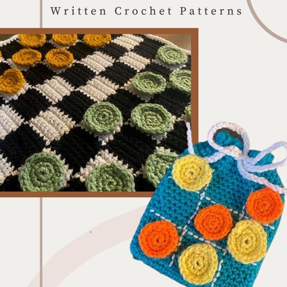 Checkers and Tic-Tac-Toe Crochet Patterns