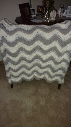 Baby blanket in grays and cream
