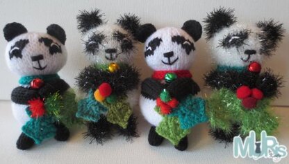 Holly Jolly Panda Hanging Ornament