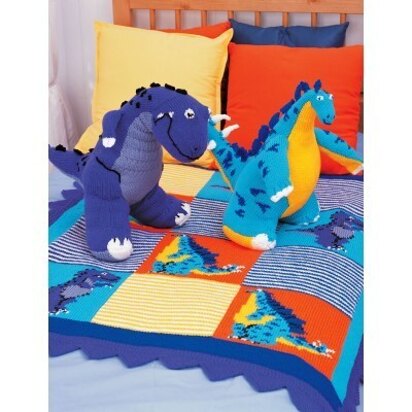 Dinosaurs Blanket in Patons Canadiana - knitting pattern