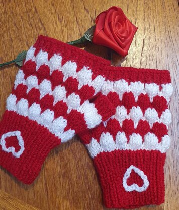 Sweet Heart #1 Fingerless Mittens