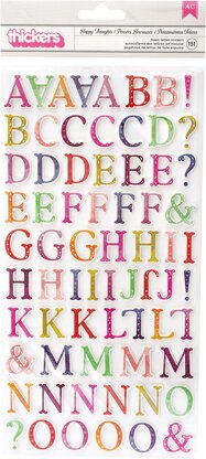 American Crafts Paige Evans Truly Grateful Thickers Stickers 5.5"X11" 151/Pk - Happy Thoughts Alpha/Foam