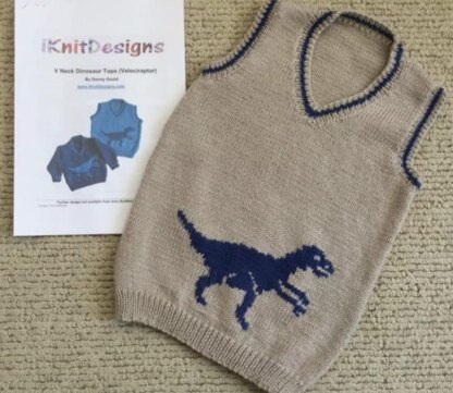 Dinosaur V-neck tops