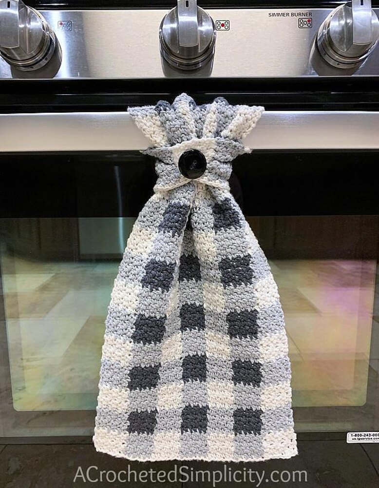 Buffalo Plaid Kitchen Towel Crochet pattern by Jennifer Pionk