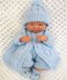 Dolls clothes knitting pattern Cable Matinee Coat, leggings, Hat and Boots