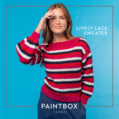 Lively Lace Sweater - Free Knitting Pattern for Women in Paintbox Yarns Wool Blend DK by Paintbox Yarns