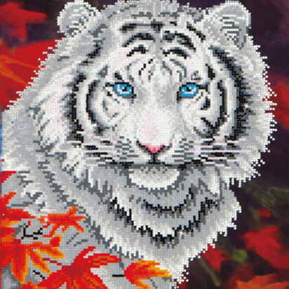 Diamond Dotz Diamond Painting Set Weißer Tiger im Herbst