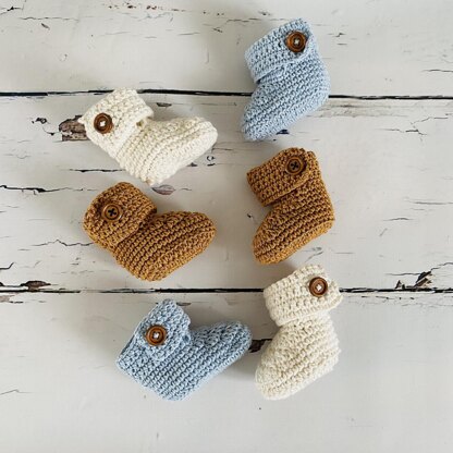 Button Baby Booties