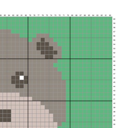 C2C Hippo Stroller Blanket Crochet Pattern 35" Graphgan Chart Intarsia