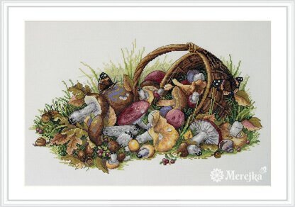 Merejka Mushrooms Cross Stitch Kit - 40cm x 23cm