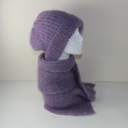 Angel Fishermans Rib Slouch Hat and Scarf