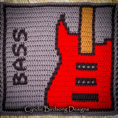 Musical Magic mosaic square - Bass guitar