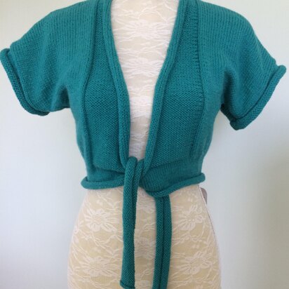 Bolero Jacket with Tie Fronts & Roll-Over Front Edges