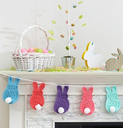 Bunny Garland in Red Heart With Love Solids - LM6093 - Downloadable PDF