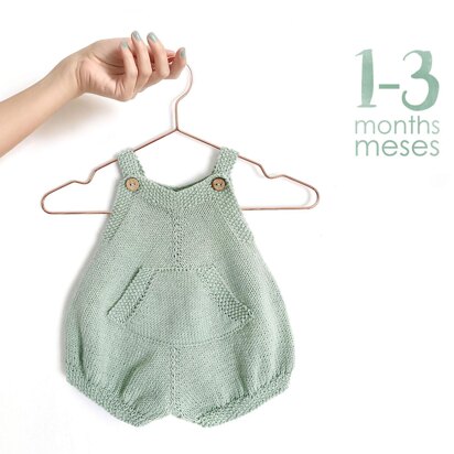 1-3 months - Pickles Knitted Romper