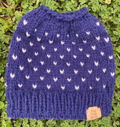 Messy Bun Beanie fair isle