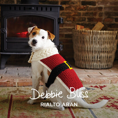 Santa Dog Coat -  Knitting Pattern for Christmas in Debbie Bliss Rialto Aran