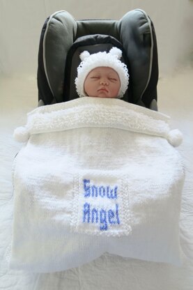 Snow Angel Car Seat Blanket & Hat