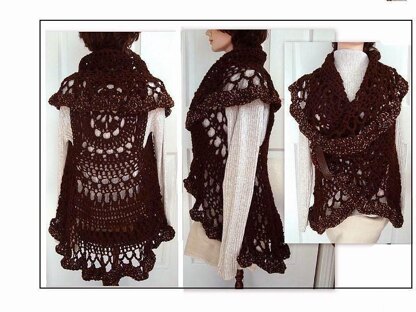 718, BOHEMIAN CROCHET VEST, LONG OR SHORT, CHILD AND ADULT