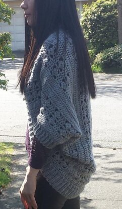 Airy Blocks Ribbed Crochet Shrug