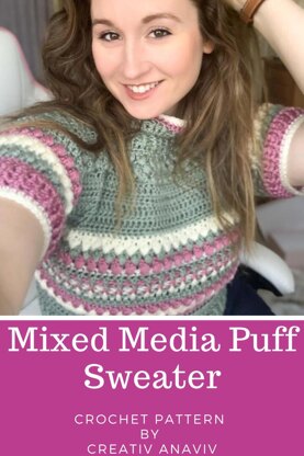 Mixed Media Puff Sweater