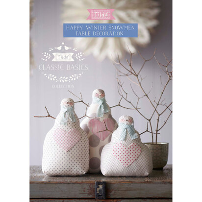 Tilda Happy Winter Snowmen Table Decoration - Downloadable PDF