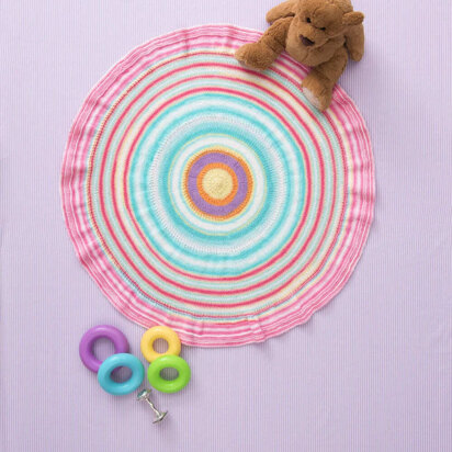 Round Ruffled Baby Afghan in Lion Brand Ice Cream - L60357 - Downloadable PDF