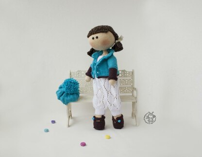 Annabel doll knitted flat