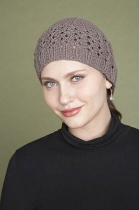 Lace Beanie in Lion Brand Cotton-Ease - 70177