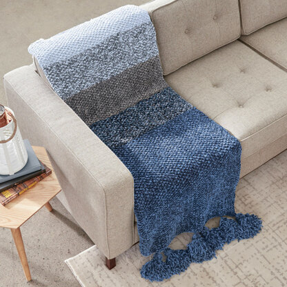 Blue Velvet Fade Knit Blanket in Bernat Velvet - BRK0502-011931M - Downloadable PDF