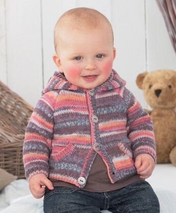 Hooded Cardigans in Sirdar Snuggly Baby Crofter DK - 1486 - Downloadable PDF