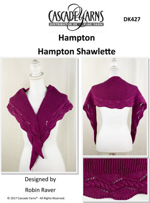 Hampton Shawlette in Cascade Hampton - DK427 - Downloadable PDF