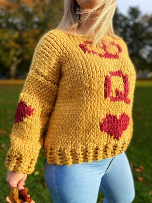 Queen of Hearts Chunky Sweater