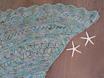 The Mermaids' Garden Shawl