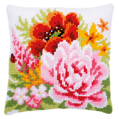 Vervaco Cross Stitch Kit - Colourful Flowers - 40cm x 40cm