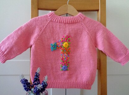 Floral Numbers Baby Cardigan