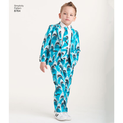 Simplicity 8764 Boys Suit and Ties - Paper Pattern, Size A (3-4-5-6-7-8)