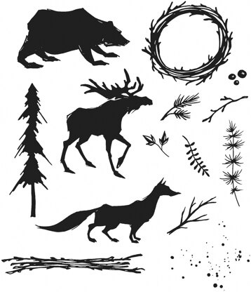 Stampers Anonymous Tim Holtz Cling Stamps 7"X8.5" - Into The Woods.