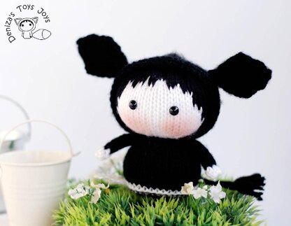 Black Angus Cow Doll named Lexi. Toy from the Tanoshi series.