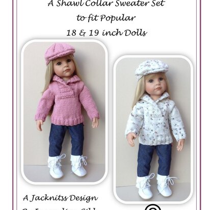 42 Shawl Neck Sweater & Cap - knitting pattern