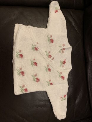 "Rosebud Crossover" - Knitting Pattern For Babies in Debbie Bliss Eco Baby - PDF