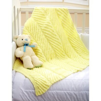 Diagonal Rib Blanket in Bernat Baby Coordinates Solids - knitting pattern