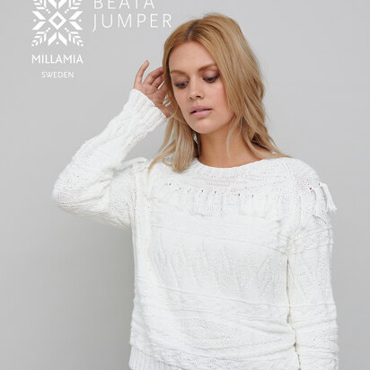 Beata Sweater - Knitting Pattern For Women in MillaMia Naturally Soft Cotton