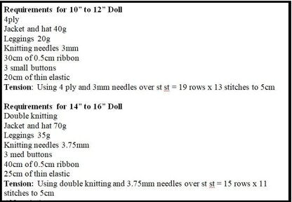 Knitting pattern dolls Knitting Pattern #402