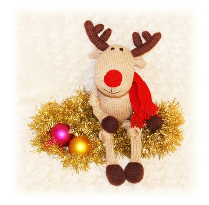 Reindeer Knitting Pattern (an extremely soft, huggable and cute toy), Knitted Reindeer