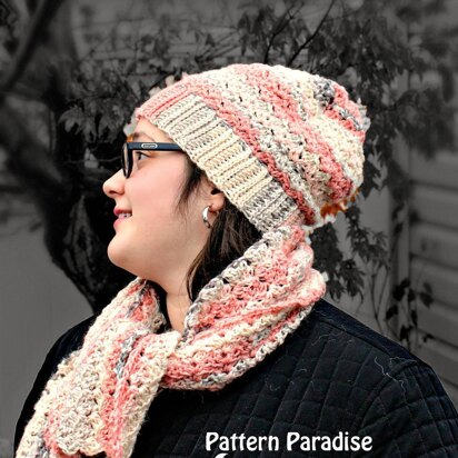 Sunset Blush Hat and Scarf Set